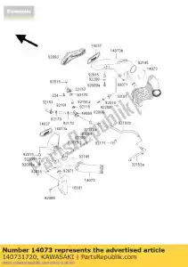 kawasaki 140731720 duct,inner zx600-g1 - Bottom side