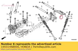 Here you can order the arm, in. Valve rocker from Honda, with part number 14431HN8000: