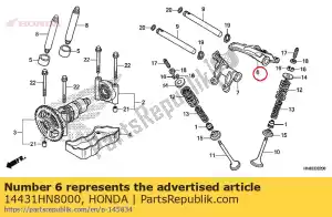 Honda 14431HN8000 arm, in. klep rocker - Onderkant
