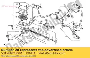 honda 53178MCSG01 alavanca comp., l. lidar com - Lado inferior