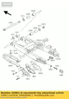 330011543458, Kawasaki, Arm-comp-swing, p. zilver kx85-b kawasaki kx 85 2005 2006 2007 2008 2009 2010 2011 2012 2013, Nieuw