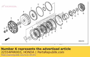 honda 22554P4R003 plaat, koppelingsuiteinde (4) (2,4 mm) - Onderkant