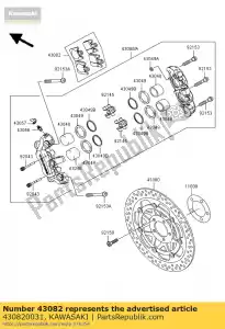 kawasaki 430820031 brake pads - Bottom side