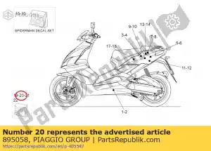 Piaggio Group 895058 conjunto de calcomanías - Lado inferior