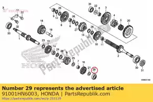 honda 91001HN6003 bearing, radial ball special, 6202u - Bottom side
