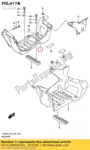 Suzuki 6333108H00291 guardabarros, footre - Lado inferior