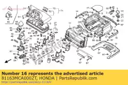 Here you can order the molding, trunk center *pb from Honda, with part number 81163MCA000ZT: