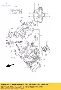 Suzuki 1110005263 hoofd, cilinder - Onderkant