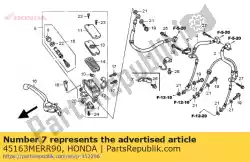 Tutaj możesz zamówić clamper, fr. Przewód hamulcowy od Honda , z numerem części 45163MERR90: