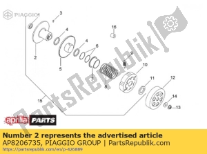 aprilia AP8206735 sec. fixed sheave. complete - Bottom side
