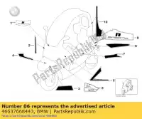 46637668443, BMW, adesivo parte laterale del corpo, in basso a sinistra bmw c1 200 2000 2001 2002 2003 2004, Nuovo