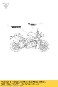 triumph T2304413 decal rad cowl - Bottom side