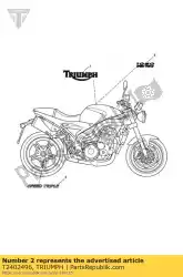 Here you can order the decal, fuel tank, centre from Triumph, with part number T2402496: