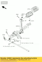 430010022, Kawasaki, levier-frein vn2000-a1h kawasaki vn 2000 2004 2005 2006 2008 2009 2010, Nouveau