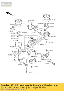 Kawasaki 921601281 damper,meter - Bottom side