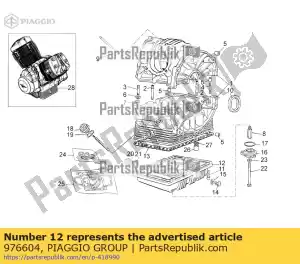 Piaggio Group 976604 carter d'huile noir - La partie au fond