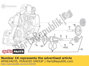 aprilia AP0634035 idle gear z=28/13 - Upper side