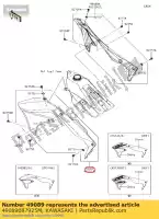 49089087925M, Kawasaki, motor de cubierta, izquierda, verde / e kawasaki kx  f kx450f 450 , Nuevo