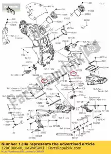 kawasaki 120CB0640 bolt-socket,6x40,blac common - Bottom side