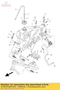 yamaha 5UM24500F000 combustível galo assy 1 - Lado inferior