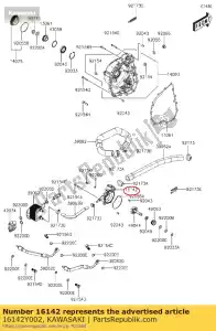 kawasaki 16142Y002 01 tapa-bomba, agua - Lado inferior