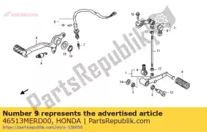 honda 46513MERD00 spring set, brake pedal - Bottom side