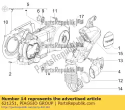 Ici, vous pouvez commander le soufflet auprès de Piaggio Group , avec le numéro de pièce 621251: