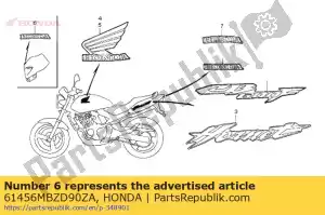 Honda 61456MBZD90ZA mark, honda (###) *type1* - Bottom side