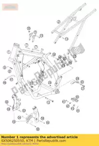 ktm SXS06250550 cuadro - Lado inferior