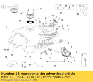 Piaggio Group 894198 heat protection - Bottom side