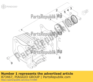 aprilia 873467 cylinder with piston - Bottom side