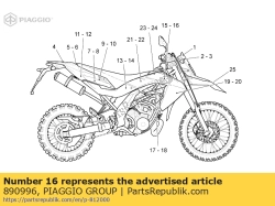 Aprilia 890996, Sticker zijpaneel, OEM: Aprilia 890996