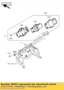 kawasaki 250310348 meter-assy,tacho&lcd kle650daf - Bottom side