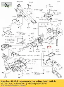 Kawasaki 391561726 pad, 10x50x15 - Lado inferior