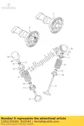 Here you can order the spring,valve in from Suzuki, with part number 1292135G00: