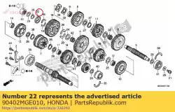 Aqui você pode pedir o retentor, contraeixo em Honda , com o número da peça 90402MGE010:
