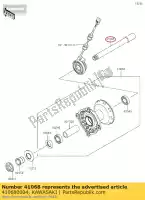 410680004, Kawasaki, eje, fr kx125-m2 kawasaki  klx kx 125 250 450 2004 2005 2006 2007 2008 2009 2010 2011 2012 2013 2014 2015 2016 2017 2018 2019 2020 2021, Nuevo