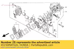 Ici, vous pouvez commander le aucune description disponible pour le moment auprès de Honda , avec le numéro de pièce 45150MAT026: