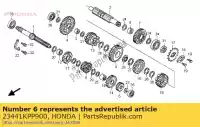 23441KPP900, Honda, gear, mainshaft second (1 honda cbr  rw r repsol rs rt cbr125r cbr125rs cbr125rw cbr125rt 125 , New