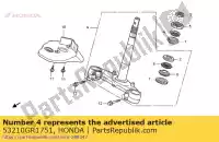 53210GR1751, Honda, Kula komplet., kierownica ze stali honda nes nps pes sa sh 50 125 150 1993 2005 2006 2007 2008 2009 2010 2011 2012 2013, Nowy