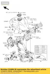 kawasaki 510845138H8 tank-comp-fuel, heban er650a6s - Dół