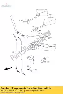 suzuki 5830018H00 cabo conjunto, através - Lado inferior