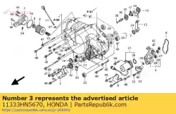 deksel comp., oliefilter van Honda, met onderdeel nummer 11333HN5670, bestel je hier online: