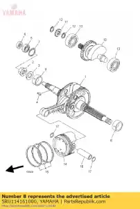 yamaha 5RU114161000 plane bearing, crankshaft 1 - Bottom side