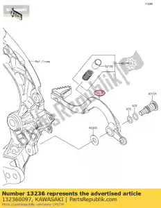 kawasaki 132360097 alavanca-comp, pedal de freio kx250t6 - Lado inferior