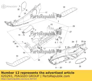 Piaggio Group 620293 placa retentora de aba - Lado inferior