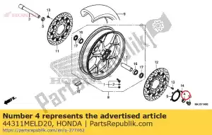 Honda 44311MELD20 kraag, r. fr. wielzijde - Onderkant