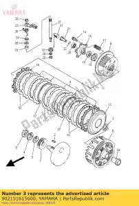 yamaha 902151615600 arruela, trava (3y1) - Lado inferior