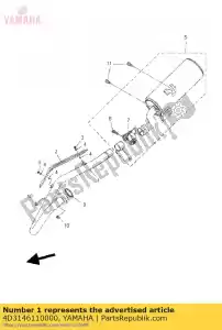 yamaha 4D3146110000 tubo, escapamento 1 - Lado inferior