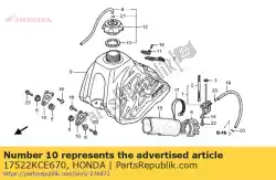 plaat, fr. Tank van Honda, met onderdeel nummer 17522KCE670, bestel je hier online: